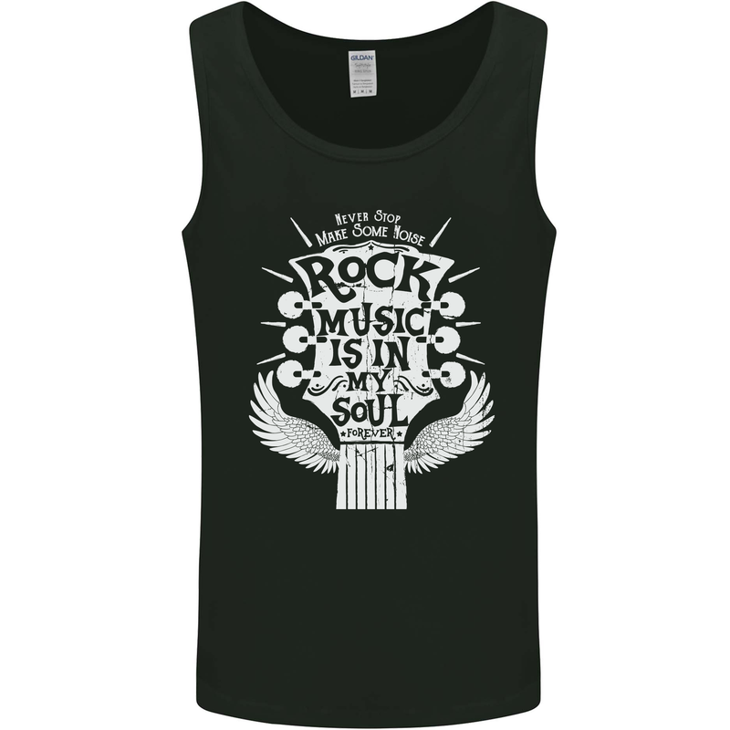 Rock Music is In My Soul Guitar Mens Vest Tank Top Black