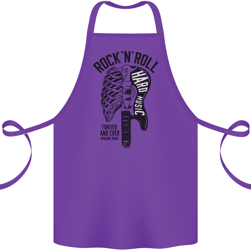 Rock N Roll Forever and Ever Guitar Cotton Apron 100% Organic Purple