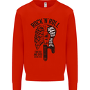 Rock N Roll Forever and Ever Guitar Kids Sweatshirt Jumper Bright Red