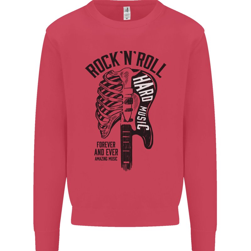 Rock N Roll Forever and Ever Guitar Kids Sweatshirt Jumper Heliconia