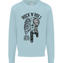 Rock N Roll Forever and Ever Guitar Kids Sweatshirt Jumper Light Blue