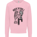 Rock N Roll Forever and Ever Guitar Kids Sweatshirt Jumper Light Pink