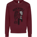 Rock N Roll Forever and Ever Guitar Kids Sweatshirt Jumper Maroon