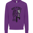 Rock N Roll Forever and Ever Guitar Kids Sweatshirt Jumper Purple