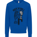 Rock N Roll Forever and Ever Guitar Kids Sweatshirt Jumper Royal Blue