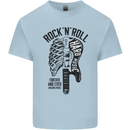 Rock N Roll Forever and Ever Guitar Kids T-Shirt Childrens Light Blue