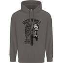 Rock N Roll Forever and Ever Guitar Mens 80% Cotton Hoodie Charcoal