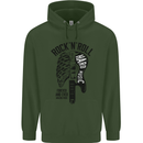 Rock N Roll Forever and Ever Guitar Mens 80% Cotton Hoodie Forest Green