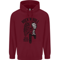 Rock N Roll Forever and Ever Guitar Mens 80% Cotton Hoodie Maroon