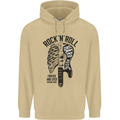 Rock N Roll Forever and Ever Guitar Mens 80% Cotton Hoodie Sand