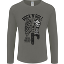 Rock N Roll Forever and Ever Guitar Mens Long Sleeve T-Shirt Charcoal