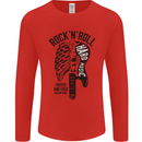 Rock N Roll Forever and Ever Guitar Mens Long Sleeve T-Shirt Red
