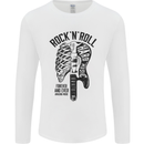 Rock N Roll Forever and Ever Guitar Mens Long Sleeve T-Shirt White