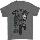 Rock N Roll Forever and Ever Guitar Mens T-Shirt Cotton Gildan Charcoal