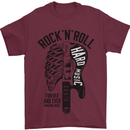 Rock N Roll Forever and Ever Guitar Mens T-Shirt Cotton Gildan Maroon
