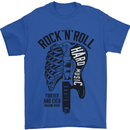 Rock N Roll Forever and Ever Guitar Mens T-Shirt Cotton Gildan Royal Blue