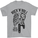 Rock N Roll Forever and Ever Guitar Mens T-Shirt Cotton Gildan Sports Grey