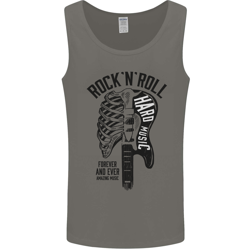 Rock N Roll Forever and Ever Guitar Mens Vest Tank Top Charcoal