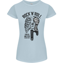 Rock N Roll Forever and Ever Guitar Womens Petite Cut T-Shirt Light Blue