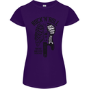 Rock N Roll Forever and Ever Guitar Womens Petite Cut T-Shirt Purple