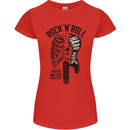 Rock N Roll Forever and Ever Guitar Womens Petite Cut T-Shirt Red