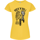 Rock N Roll Forever and Ever Guitar Womens Petite Cut T-Shirt Yellow