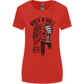 Rock N Roll Forever and Ever Guitar Womens Wider Cut T-Shirt Red