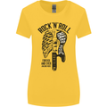 Rock N Roll Forever and Ever Guitar Womens Wider Cut T-Shirt Yellow