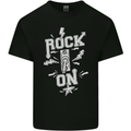 Rock On Funny Music Heavy Metal Guitar Kids T-Shirt Childrens Black