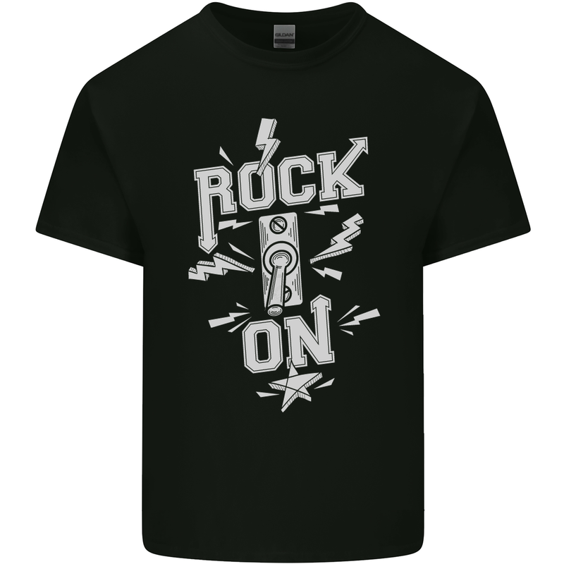 Rock On Funny Music Heavy Metal Guitar Kids T-Shirt Childrens Black