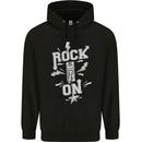 Rock On Funny Music Heavy Metal Guitar Mens Hoodie Black