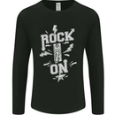 Rock On Funny Music Heavy Metal Guitar Mens Long Sleeve T-Shirt Black