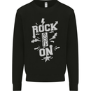 Rock On Funny Music Heavy Metal Guitar Mens Sweatshirt Jumper Black
