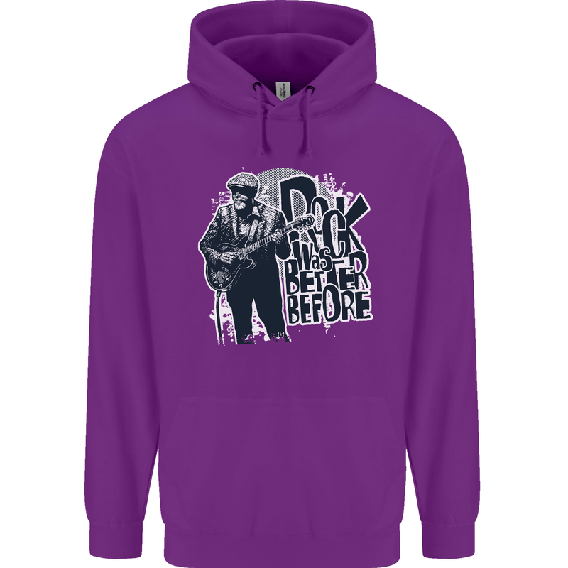 Rock Was Better Before Electric Guitar Music Childrens Kids Hoodie Purple