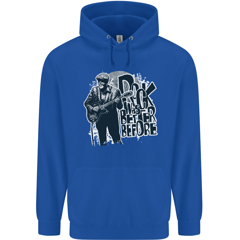 Rock Was Better Before Electric Guitar Music Mens 80% Cotton Hoodie Royal Blue