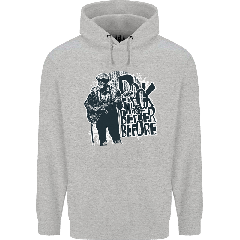 Rock Was Better Before Electric Guitar Music Mens 80% Cotton Hoodie Sports Grey