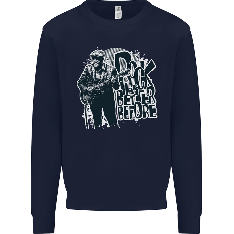 Rock Was Better Before Electric Guitar Music Mens Sweatshirt Jumper Navy Blue