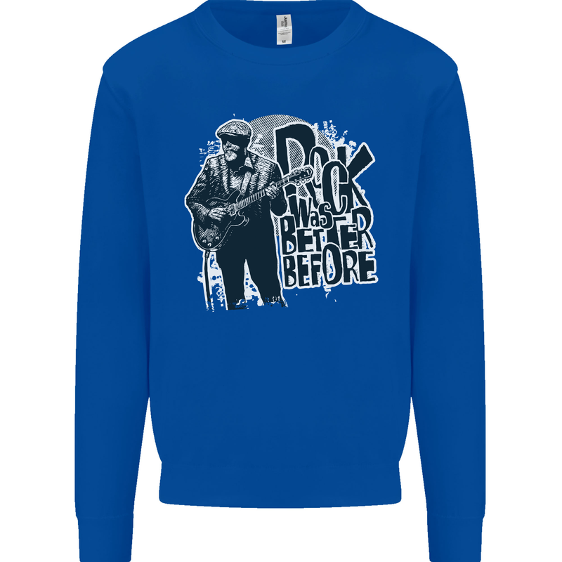Rock Was Better Before Electric Guitar Music Mens Sweatshirt Jumper Royal Blue