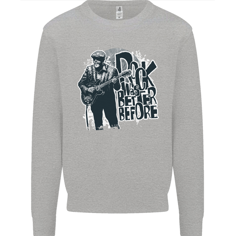 Rock Was Better Before Electric Guitar Music Mens Sweatshirt Jumper Sports Grey
