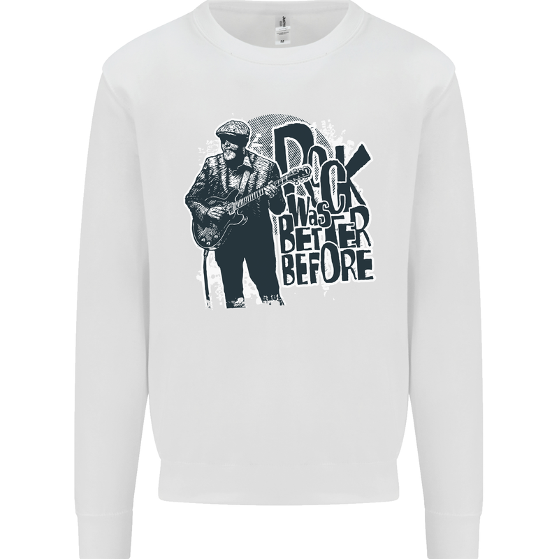 Rock Was Better Before Electric Guitar Music Mens Sweatshirt Jumper White
