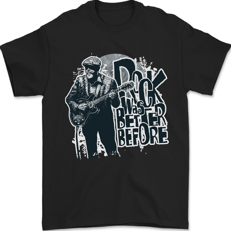 Rock Was Better Before Electric Guitar Music Mens T-Shirt 100% Cotton Black