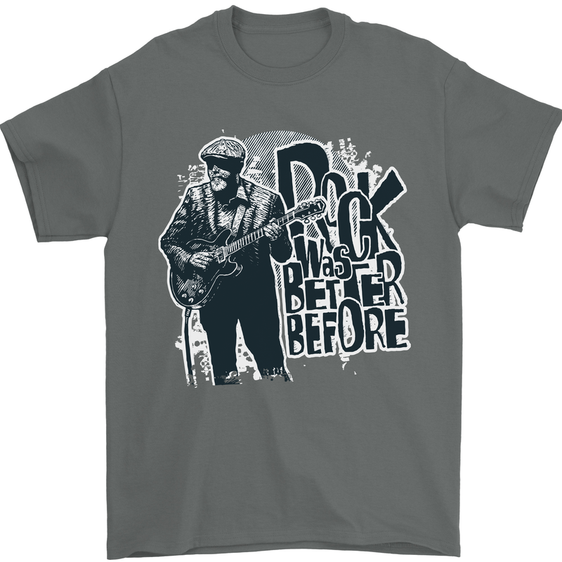 Rock Was Better Before Electric Guitar Music Mens T-Shirt 100% Cotton Charcoal