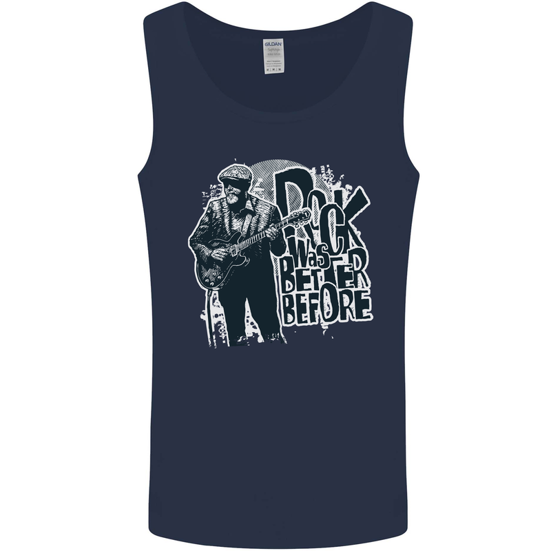 Rock Was Better Before Electric Guitar Music Mens Vest Tank Top Navy Blue