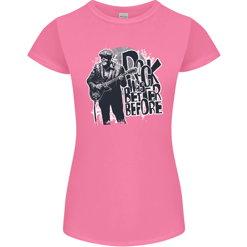 Rock Was Better Before Electric Guitar Music Womens Petite Cut T-Shirt Azalea