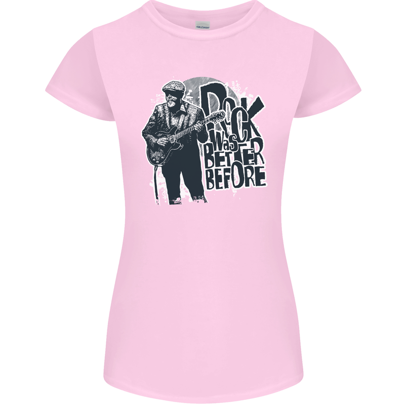 Rock Was Better Before Electric Guitar Music Womens Petite Cut T-Shirt Light Pink