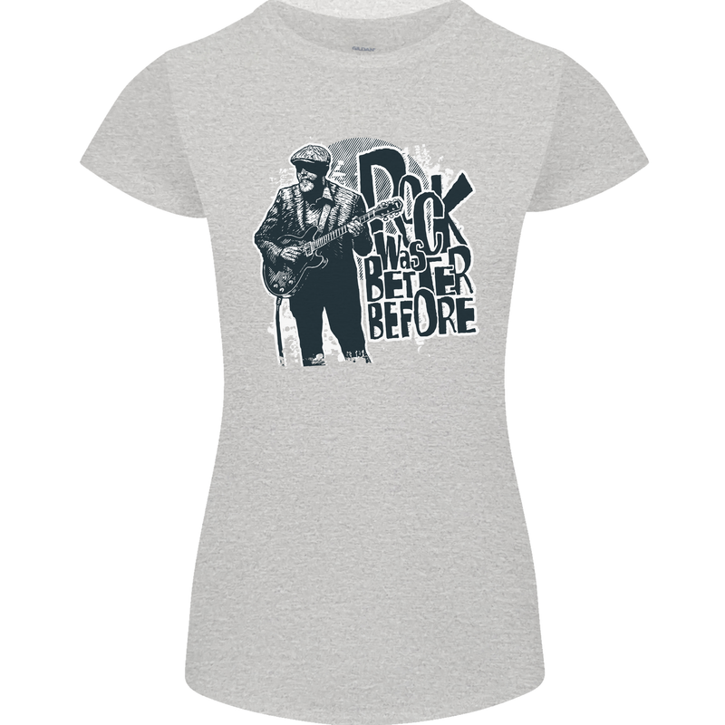 Rock Was Better Before Electric Guitar Music Womens Petite Cut T-Shirt Sports Grey