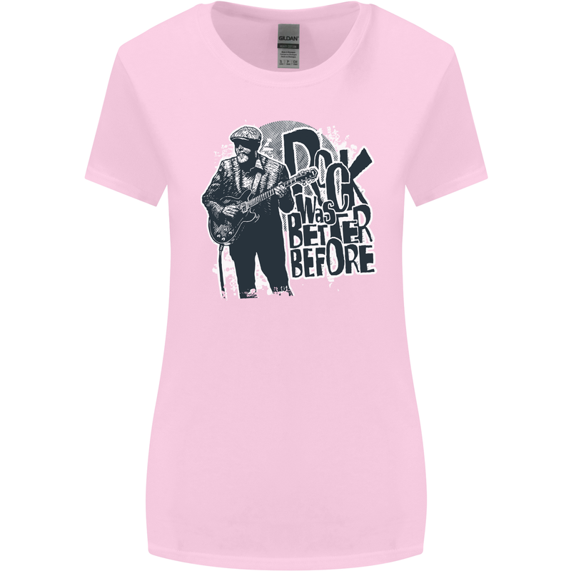 Rock Was Better Before Electric Guitar Music Womens Wider Cut T-Shirt Light Pink