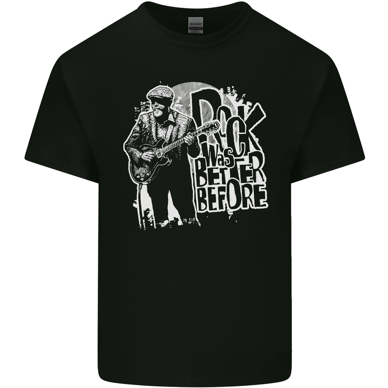 Rock Was Better Before Guitar Band Music Mens Cotton T-Shirt Tee Top Black