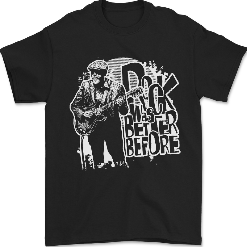 Rock Was Better Before Guitar Band Music Mens T-Shirt 100% Cotton Black