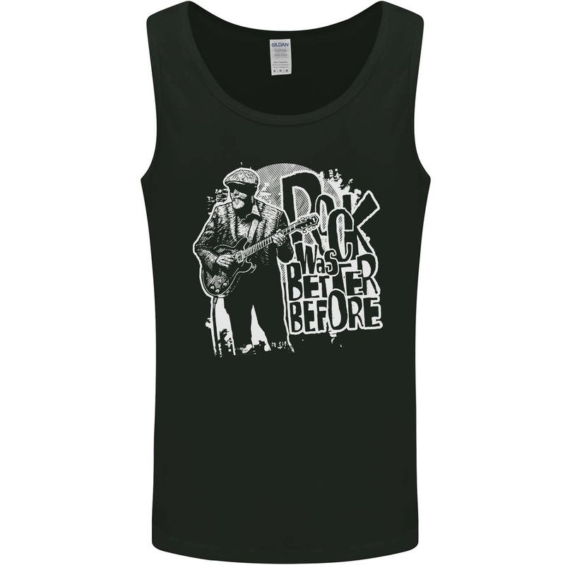 Rock Was Better Before Guitar Band Music Mens Vest Tank Top Black